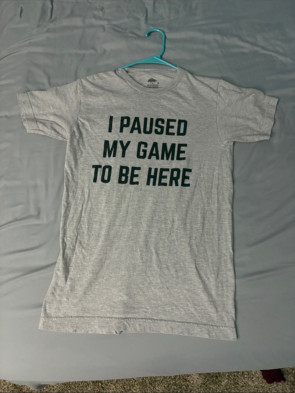 I Paused My Game To Be Here Graphic Tee - Gray 17 inch PTP
